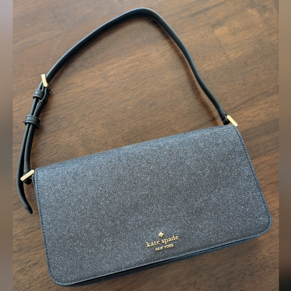 Kate Spade Glittery Black Crossbody Bag